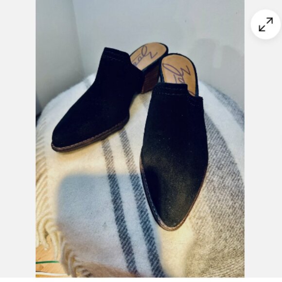 Zodiac Suede Leather ADA Slip-on Open Back Mules Black Shoe Size 6.5 Fast Ship - Picture 1 of 8